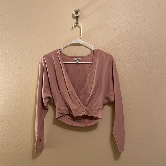 🩰 AMUSE SOCIETY 🩰 Pink Balletcore long sleeve top - Picture 2 of 4